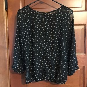 Gap Sheer Polka dot Blouse